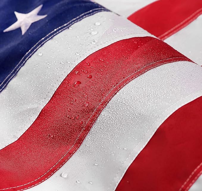 American Flag 6x10 ft: Long Lasting US Flag, Heavy Duty Nylon, Embroidered Stars, Sewn Stripes, Brass Grommets, UV Protection Perfect for Outdoors! USA Flag