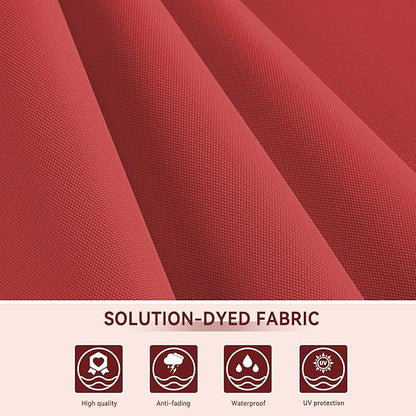 10 X 13 FT Cantilever Outdoor Patio Umbrella with Led Lights Large Heavy Duty 360° Rotation Double Top Offset Rectangular Umbrellas for Backyard Garden Pool Outside Deck, Red