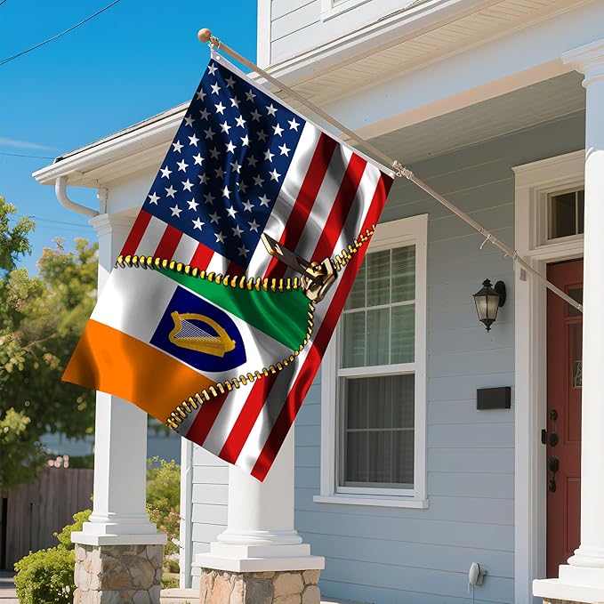 Vintage American America Usa Ireland Irish Flags For Outside Yard 3x5 Ft Double Sided Printed 100d Polyester Lightweight Garden Welcome Outdoor Banner Brass Grommets