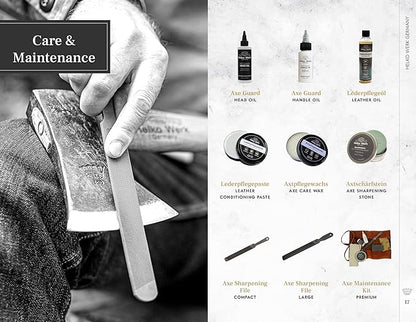 1844 Helko Werk Germany Traditional Hinterland - Made in Germany Double Bit Axe, Felling Axe for Felling Trees and Cutting Wood with Two Blades - Head 3.5 lbs, Handle 30 in. (Hinterland) #13575