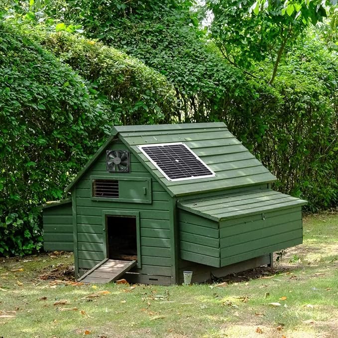 SUNYIMA Solar Panel Fan Kit, 12W Weatherproof Solar Panel with DC Fan for Small Chicken Coops, Greenhouses, Sheds,Pet Houses, Window Exhaust (Single Fan)