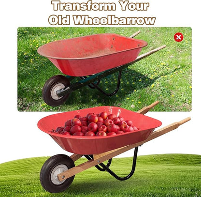 Wheelbarrow Handles Replacement Kit - Heavy Duty Pine Wood Wheelbarrow Replacement Handles - Fits Most Wheelbarrows, Ideal for Garden & DIY Use