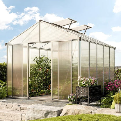 Greenhouse Rubin 5 Aluminum Frame 8.6 x 10.5 ft with Approx. 10 mm Polycarbonate Panels