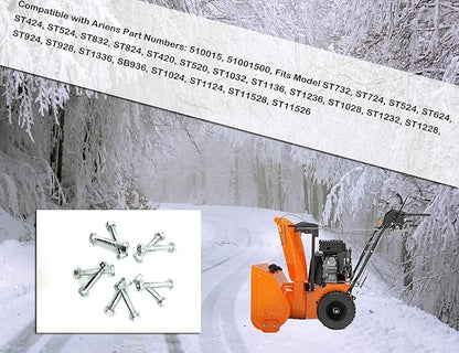 for 53200500 Snow Blower Shear Bolt 10 Pack Replaces 510016 532005 51001600 59071 510016 01036500 1/4" Diameter Fits Compact Two-Stage Snow blowers