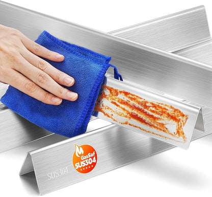 GasSaf 21.5" Grill Flavorizer Bars for Weber Genesis Silver A, 304 Stainless Steel Flavorizer Bars for Spirit 200, E/S200, E/S-210, Spirit 500 (Side Burner Knob), Replacement Parts for Weber 7534 7535