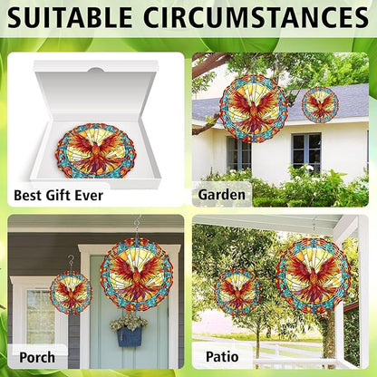 Phoenix Wind Spinner, Phoenix Wind Spinner Hanging for Yard and Garden, Unique Gift Wind Spinner, 3D Hanging Wind Spinner Outdoor, Cute Phoenix Wind Spinner