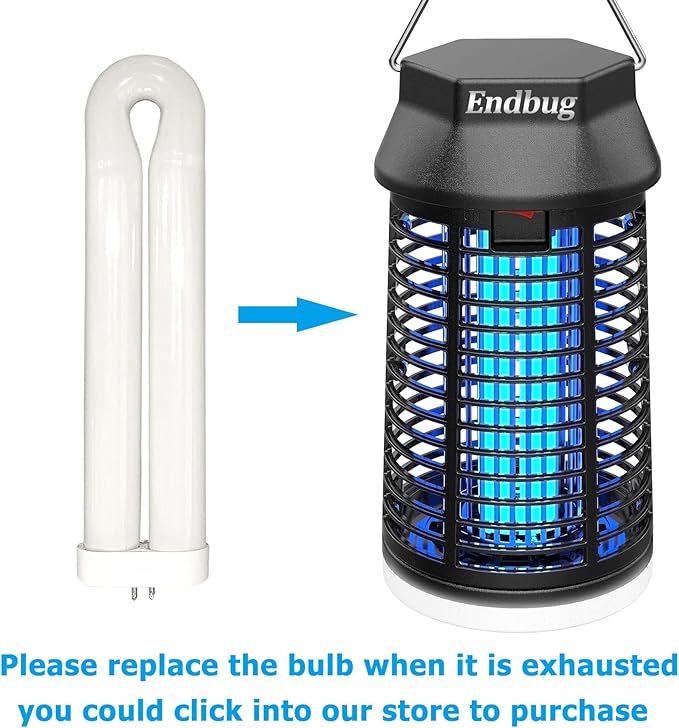 Endbug Bug Zapper with LED Light, Waterproof Bug Zapper Outdoor Indoor, Mosquito Zapper Outdoor Electric Fly Zapper, Mosquito Killer Fly Trap for Outside Patio Garden Backyard Home (Remote Control)