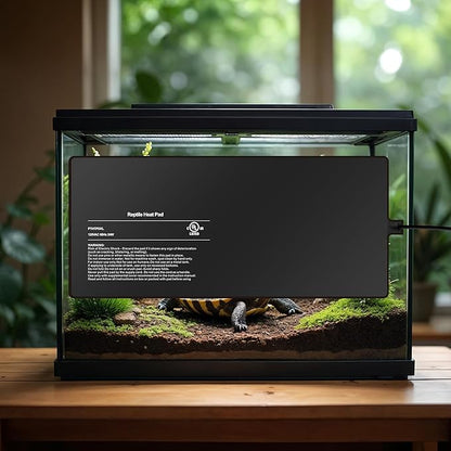 Simple Deluxe 8X18 Inch 24W Reptile Heating Pad Electric Indoor Under Tank Terrarium Heating Mat Waterproof for Turtles, Lizards, Frogs, and Other Reptiles