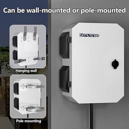 Outdoor Electrical Box with Thermostat and Fan, Cold-Rolled Steel Plate, Aluminum Alloy Back Beam, One-Piece Ventilation Design, IP65 Waterproof, Wall/Pole Mounted. (17.7" x 13.8" x 7.9")
