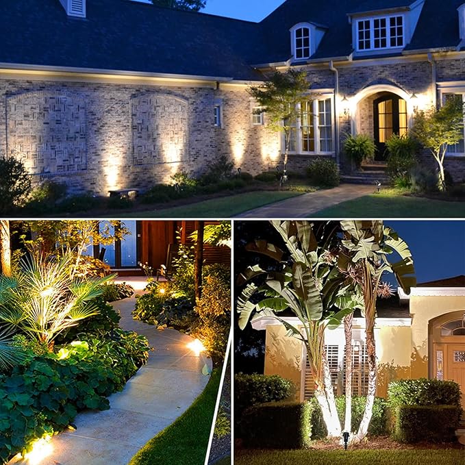 Outdoor LED Landscape Lighting 3W 12V Low Voltage Landscape Lights, 2700K 1800LM Landscape Lights with Transformer IP65 Waterproof, Landscape Spotlights for Garden Yard Lawn Decorative(6 Pack)