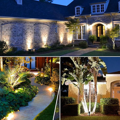 Outdoor LED Landscape Lighting 3W 12V Low Voltage Landscape Lights, 2700K 1800LM Landscape Lights with Transformer IP65 Waterproof, Landscape Spotlights for Garden Yard Lawn Decorative(6 Pack)
