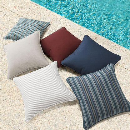 Outdoor Sunbrella Decorative Throw Pillow Covers Only, Pack of 4, 17"x17" & 20"x12" Water Repellent Replacement Lumbar Pillow Case for Patio, Couch, Sofa and Patio Furniture, Specrtum Indigo