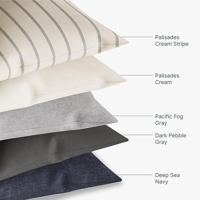 Outer Outdoor Throw Pillow with OuterWeave Performance Fabric, Decorative Outdoor Pillow for Patio & Outdoor Furniture, Includes Machine Washable Pillow Cover and Insert - Pailsades Cream, 20"x20"