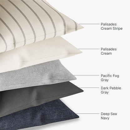 Outer Outdoor Throw Pillow with OuterWeave Performance Fabric, Decorative Pillow for Patio & Outdoor Furniture, Includes Machine Washable Pillow Cover and Insert - Palisades Gray Stripe, 18"x18"