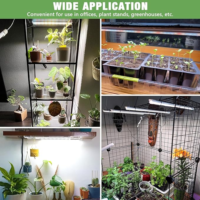 Plant Grow Light Strips, 240 LEDs Grow Lights for Indoor Plants Full Spectrum with Upgrade Timer 6/12/16 Hrs, 3 Spectrum Modes, Sunlike Grow Lamp for Seedlings Hydroponics Succulent, 2 Pack
