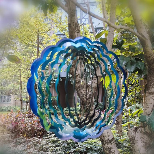 Dolphin Wind Spinner for Yard and Garden Wind Spinner Outdoor Mental Kinetic Dolphin Hanging Lawn Ornaments Dolphin Gifts Outdoor/Indoor Dolphin Decor with 3D Visual Effect (12''-1pc, Dolphin)