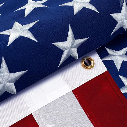 American Flag 4x6 ft Ultra Durable Series, Heavy Duty Spun Polyester, High Wind Fade Resistant US/USA Flags with Embroidered Stars & Sewn Stripes, Perfect for Outdoor Display
