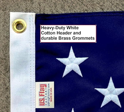 US Flag Factory - 4x6 FT US American Flag (Embroidered Stars, Sewn Stripes) Outdoor SolarMax Nylon Flag - Made in America - Premium Quality (4x6 FT)