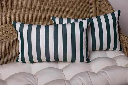 RSH DECOR: Sunbrella Pillow Covers Set of 2 | Covers Only - 26" x 16" | Outdoor Lumbar Pillow Covers Crafted with Sunbrella Performance Fabric | Mason Forest Green