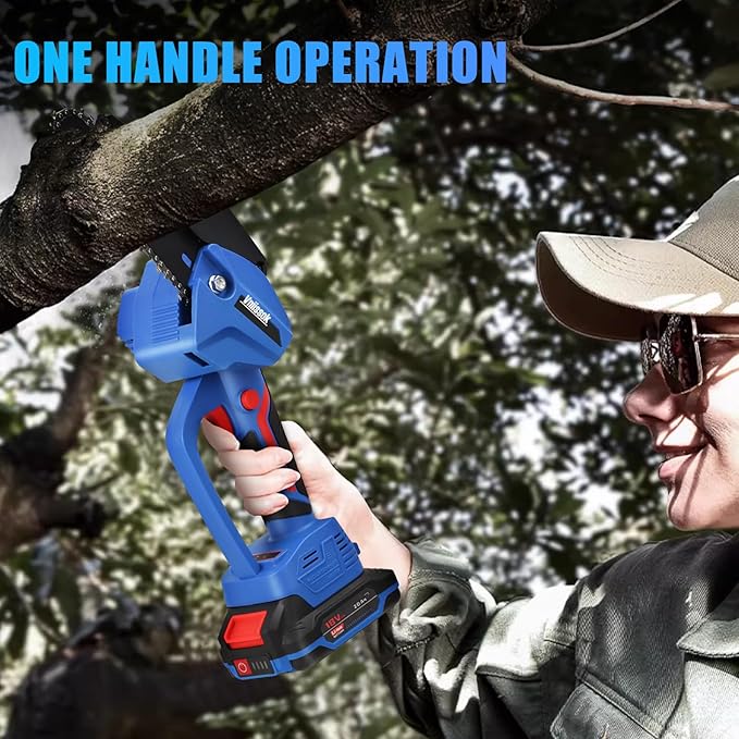 Chainsaw 6 Inch Mini Electric Chain Saw Cordless Battery Powered,Hand Held Saw Pruning Shears Chain for Tree Branches,Courtyard,Household and Garden Gifts for Men Dad Husband Women