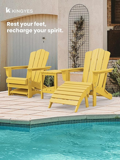 KINGYES Folding Adirondack Ottoman for Adirondack Chair, Yellow
