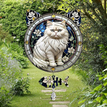 Persian Cat Wind Spinner, Persian Cat Wind Spinner Hanging for Yard and Garden