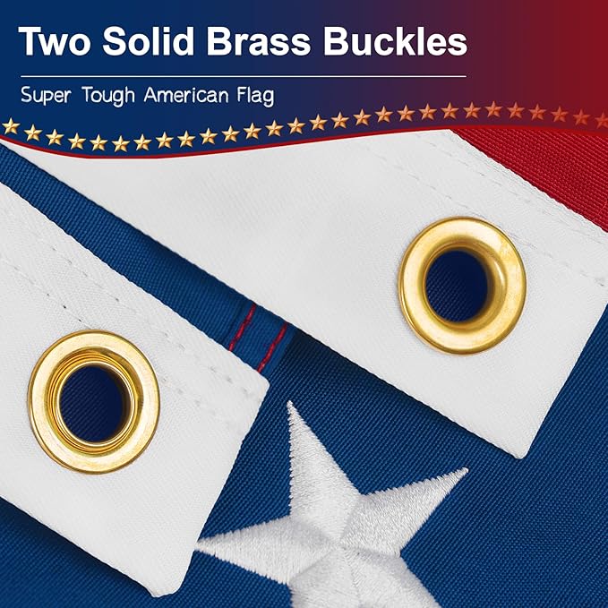 US Flag3x5Ft,America Flag for Outside 3x5,3x5 American Flags Outdoor Heavy Duty,Embroidered US Flags,United States Flag for High Wind Outdoor with Embroidered Stars and Brass Grommets