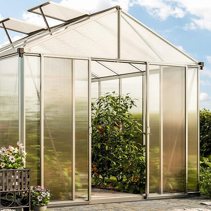 Greenhouse Rubin 3 Aluminum Frame 8.6 x 6.4 ft with Approx. 10 mm Polycarbonate Panels