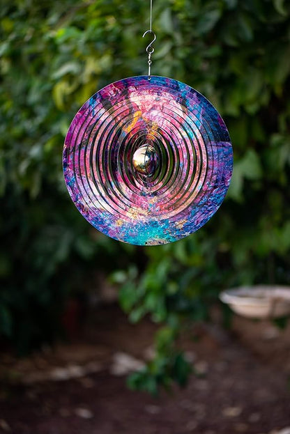 Galaxy Wind Spinners for Yard and Garden, Metal Ornaments for Garden Décor, Outdoor Wind Spinner, Galaxy Gifts, Outdoor Decoration, 12 inch Wall Décor by ISEO