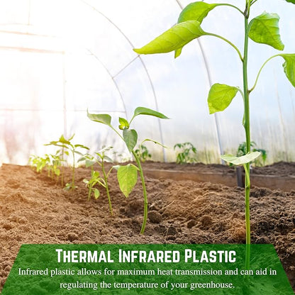 Farm Plastic Supply - Clear IRAC Greenhouse Plastic Sheeting - 6 Mil - (20' x 10') - 4 Year UV Resistant Infrared Anti-Condensate Green House Covering Thermal Greenhouse Plastic 6 mil