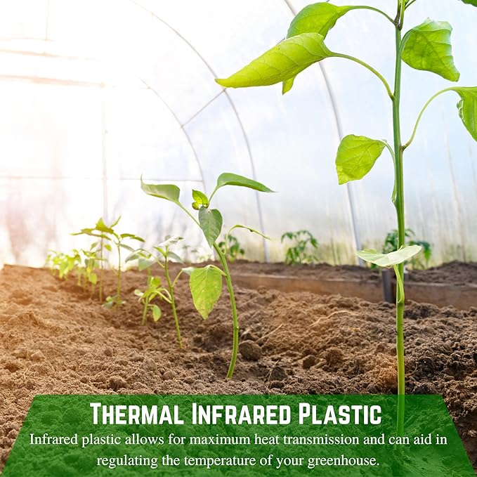 Farm Plastic Supply - Clear IRAC Greenhouse Plastic Sheeting - 6 Mil - (32' x 30') - 4 Year UV Resistant Infrared Anti-Condensate Green House Covering Thermal Greenhouse Plastic 6 mil