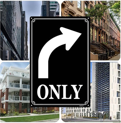 12x16" Left Turn Only Arrow Signs - High-Intensity Aluminum Parking Lot Sign, Weatherproof & Fade-Resistant, Ideal for Outdoor & Indoor Use - Curbside Sign
