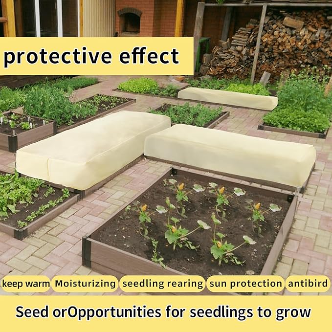 Rectangular Plant Protection Cover, Plant Frost Protection Cover, Tree Plant Protection Wrap Cover, Winter Outdoor Garden Plant Frost Protection Blanket Bag, 2 Pieces, 51 x 27.5 x 17.7 Inches
