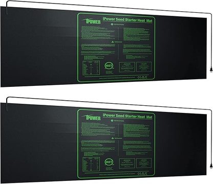 iPower 2-Pack Durable Waterproof Seedling Heat Mat 48" x 20" Warm Hydroponic Plant Germination Starting Pad