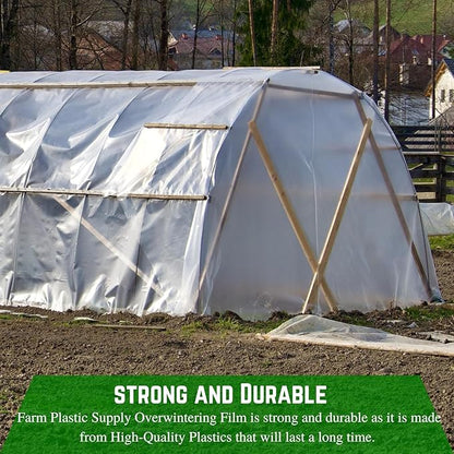 Farm Plastic Supply - 6 Mil White Plastic Sheeting - Overwintering Film, 6 Mil White Plastic Film, Greenhouse Plastic, Durable Plastic Sheeting (20' x 10')