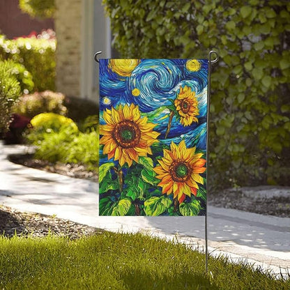 Sunflower Garden Flag Vertical Double Sided Outdoor Yard Flags 12.5x18 Inch Burlap Banners for House Lawn
