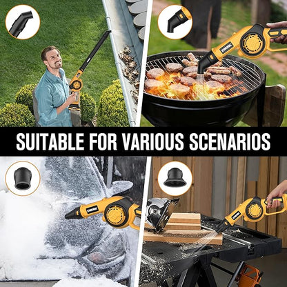 EWORK Small Leaf Blower Cordless 21V 200MPH Lightweight Electric Leaf Blower with 2x2.0Ah Battery and Fast Charger, Mini Battery Powered Compact Blowers for Lawn Care, Leaves, Jobsite, Patio Cleaning