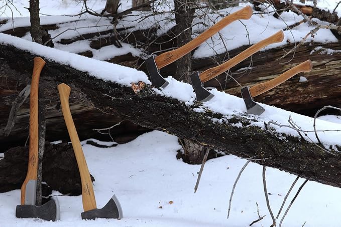 1844 Helko Werk Germany Traditional Hessen Woodworker Axe - Made in Germany Hand Forged Felling Axe and Cutting Axe, Forest Axe for Felling Tree - Head 2-3/4 lbs, Handle 28 in. (Hessen) #13563