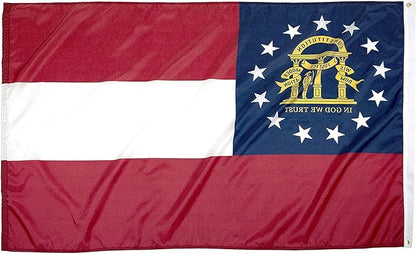 FlagSource Georgia Nylon State Flag, Made in the USA, 3x5'