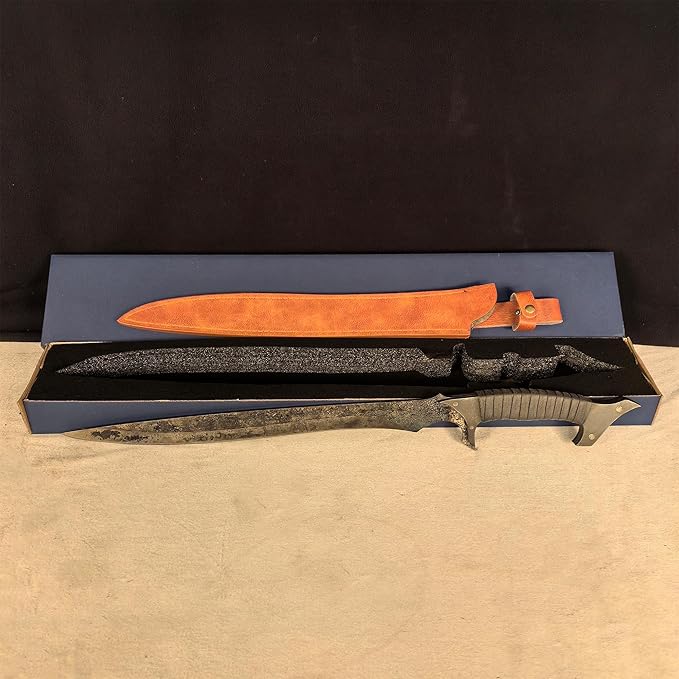 SV Handmade cast Manganese Steel Chopping Blade Sword, Full Tang, Outdoor, Hunting, Camping, Hiking, Survival, with Protective Cover, Multiple Styles to Choose from