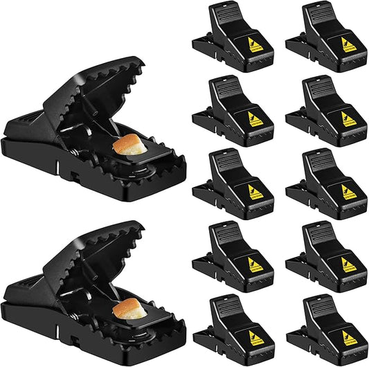 Mouse Trap, 12 Pack Mouse-Traps-Indoor-for-Home Quick Effective Sanitary Safe Mouse Catcher for Family and Pet