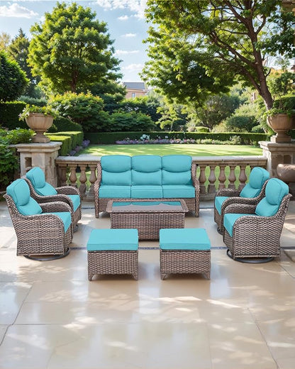 Luxury 24x24x6 Inch Smile Outdoor Seat Cushions Set of 2 - Superior Comfortable Water-Repellent Patio Chair Cushion for Porch Rattan Dining Glider Loveseat Sectional Sofa - Turquoise