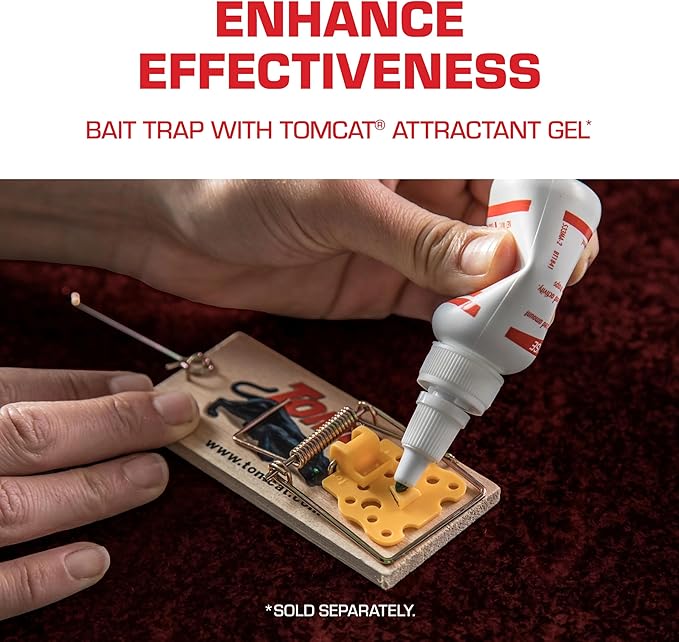 Tomcat Mouse Traps (Wooden), Easy to Use, Effective Way to Catch Mice, 24-Pack