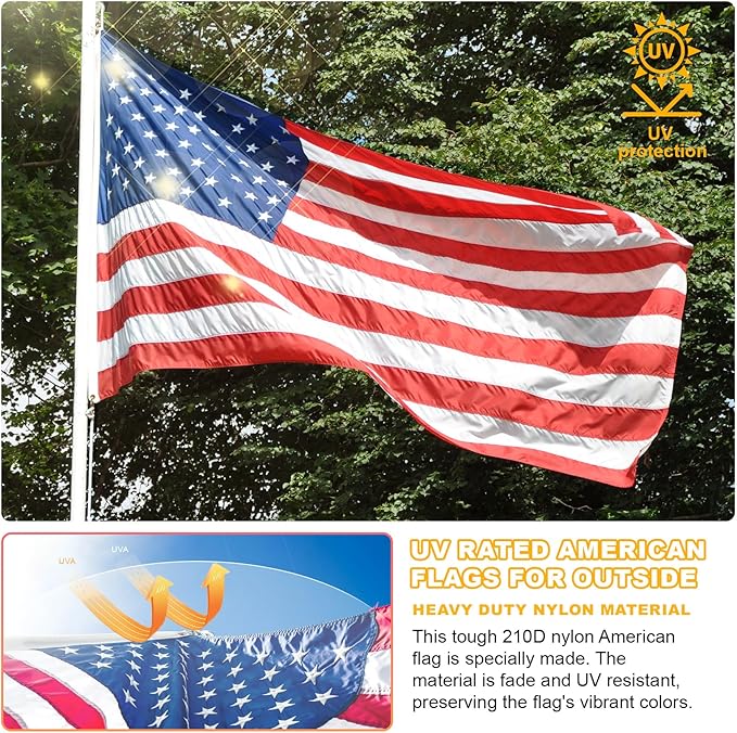 2.5x4 American Flag Outdoor Heavy Duty,2.5by 4American Flag,US Flag,2.5' x 4' America Flag,America Flags For Outside 2.5x4,Embroidered USA Flags 2.5x 4,Long Lasting Best High Wind all Weather US Flags