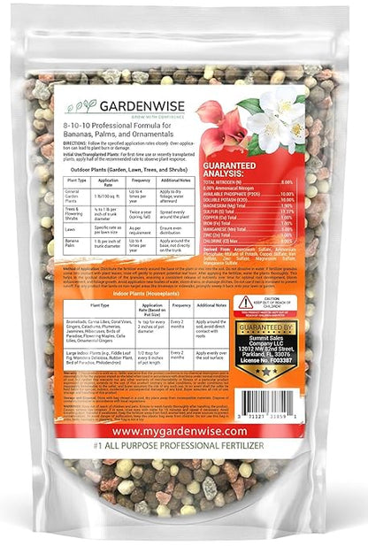 Elite 8-10-10 Professional Fertilizer for Banana, Flowering, and Fruit Trees, Ornamentals - Boosts Flowering & Fruiting - for Indoor & Outdoor Plants (1 Quart)
