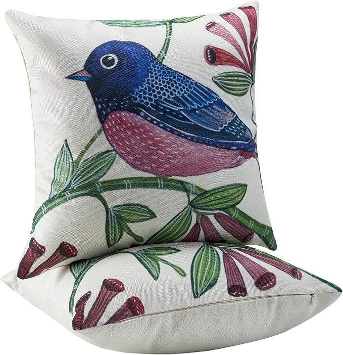 Outdoor Throw Pillows Waterproof Set of 2 Patio Pillows 18×18 Inch Decorative Pillows for Bed, Couch, Sofa and Patio Furniture
