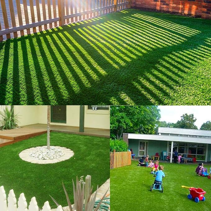 Artificial Grass Turf 13FTX67FT, 1.38" Pile Height Realistic Synthetic Grass, Indoor Outdoor Pet Faux Grass Astro Rug Carpet for Garden Backyard Patio Balcony