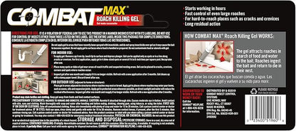 Combat Max Roach Killing Gel for Indoor and Outdoor Use, 1 Syringe, 2.1 Ounce (Pack of 1)