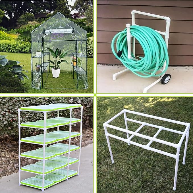 20PCS 4-Way PVC Fittings, 1/2Inch PVC Pipe Fittings for SCH40 PVC Pipe, Heavy Duty PVC Furniture Grade Fitting Connectors for Water Supplies Build PVC Furniture DIY Garden Shelf Greenhouse
