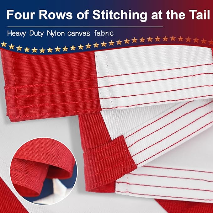 All-Weather Heavy-Duty 5x8 USA Flag,American Flag Outdoor Heavy Duty Embroidered Stars, Fade-Resistant Premium with Reinforced Stitching American Flags For Outside,US flags outdoor high wind